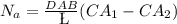 N_a=\frac{D{AB}}{\L}(CA_1-CA_2)