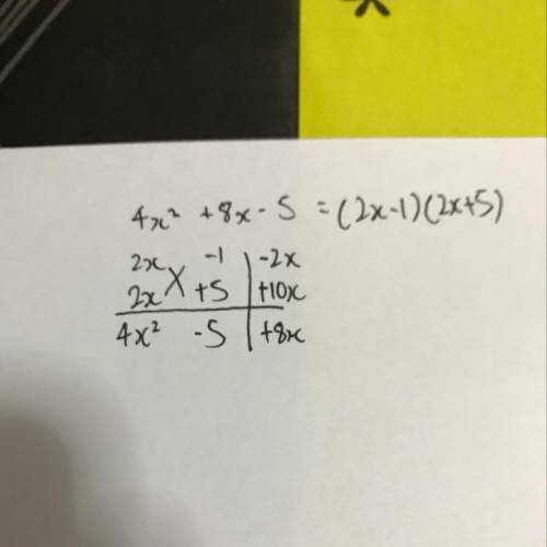 Solve 4x^2+8x-5. i need this answer asap (50 points)