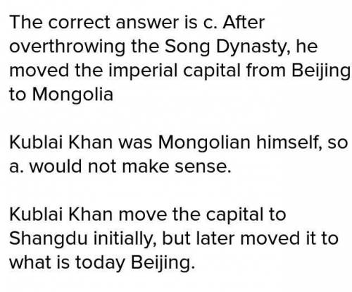 Which statement correctly describes an accomplishment of kublai khan .
