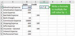 How to make a negative number positive in excel
