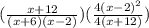 (\frac{x+12}{(x+6)(x-2)})(\frac{4(x-2)^2}{4(x+12)})