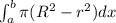 \int_a^b\pi(R^2-r^2)dx