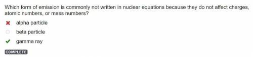 Which form of emission is commonly not written in nuclear equations because they do not affect charg