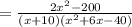 =\frac{2x^2-200}{(x+10)(x^2+6x-40)}