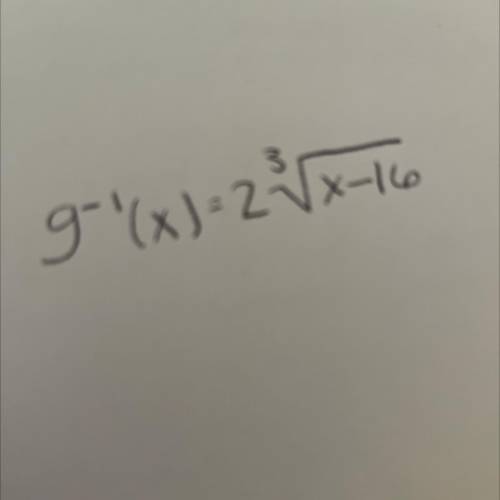 What is the inverse of the function g(x)=x^3/8+16?