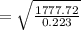 =\sqrt{\frac{1777.72}{0.223}}