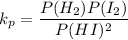 $k_p=\frac{P(H_2)P(I_2)}{P(HI)^2}$