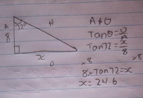 Find the value of x . Round your answer to the nearest tenth.