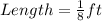 Length = \frac{1}{8}ft