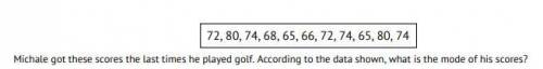 Michale got these scores the last time he played golf according to the data shown what is the mode o