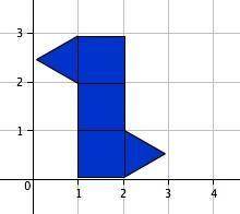The net of a triangular prism is shown in the coordinate plane. What is the surface area of the pris
