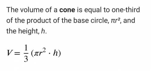 Find the volume of the cone. Round your answer to the nearest tenth.

The volume of the cone is abou