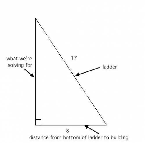 5. A 17-foot ladder is leaned against a wall. If the

base of the ladder is 8 ft from the wall, how