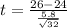 t = \frac{26 - 24}{\frac{5.8}{\sqrt{32}}}