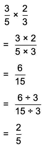 What is the product im simplest form for 3/5×2/3​