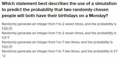 Which statement best describes the use of a stimulation to predict the probability that two randomly