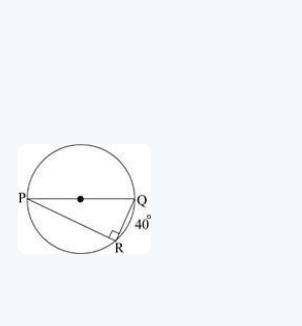 Sally drew a circle with right triangle PRQ inscribed in it, as shown below:

If the measure of arc