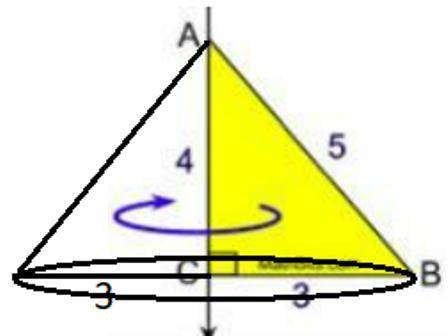 If a triangle was rotated about the y-axis, as seen in the picture below, what 3-d shape would be cr