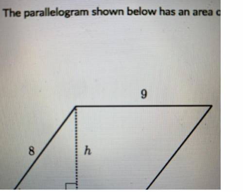 The parallelogram shown below has an area of 54 units squared