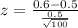 z = \frac{0.6 - 0.5}{\frac{0.5}{\sqrt{100}}}