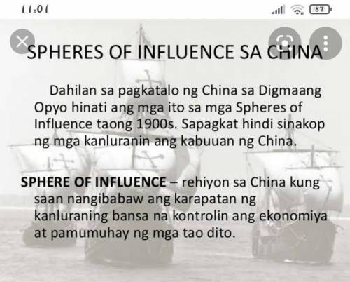 Ano ang dahilan ng Pagkakabuo ng Spheres of Influence