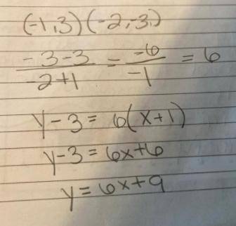 What is the equation of the line that passes through the points (15, 9) and (-2, 9)?

y =9
y = -11/6