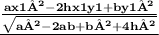 \bold{\underline{\bold{\frac{ax1²-2hx1y1+by1²}{\sqrt{a²-2ab+b²+4h²}}}}}