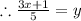 \therefore \frac {3x + 1}{5}=y