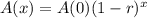 A(x) = A(0)(1 - r)^x