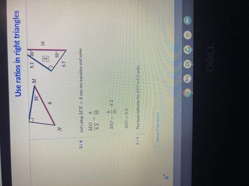 Use one of the triangles to approximate MO in the triangle below
