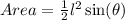 Area = \frac{1}{2}l^2 \sin(\theta)