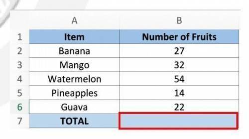 Learning Task 7: Find the function and create a formula that will calculate the total number of frui
