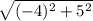 \sqrt{(-4)^2+5^2}