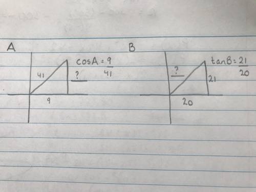 for positive acute angles A and B, it is known that cos A=9/41 and tan B=21/20. Find the value of si