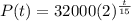 P(t) = 32000(2)^{\frac{t}{15}}