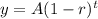 y= A(1-r)^t