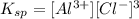 K_{sp}=[Al^{3+}][Cl^{-}]^3