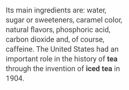 What are the chemical elements in iced tea?