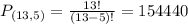P_{(13,5)} = \frac{13!}{(13-5)!} = 154440