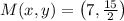 M(x,y) = \left(7, \frac{15}{2} \right)