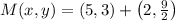 M(x,y) = (5,3) + \left(2,\frac{9}{2} \right)