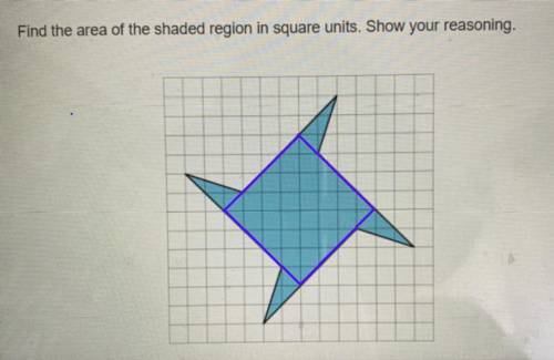 Find the area of the shaded region in square units. Show your reasoning.