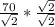 \frac{70}{\sqrt{2} } * \frac{\sqrt{2} }{\sqrt{2} }