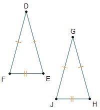Triangle DEF is congruent to TriangleGHJ by the SSS theorem. Which rigid transformation is required