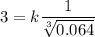 3=k\dfrac{1}{\sqrt[3]{0.064}}