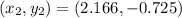 (x_{2}, y_{2}) = (2.166, -0.725)