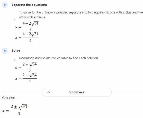 Solve 10-9x^2+4x=-6x^2