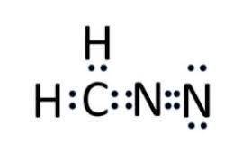 Diazomethane has the molecular formula CH2N2. Draw the preferred Lewis structure for diazomethane an