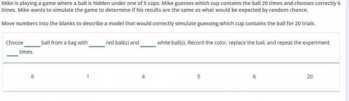 PROBIBILITY HELP ME PLZ Mike is playing a game where a ball is hidden under one of 5 cups. Mike gues