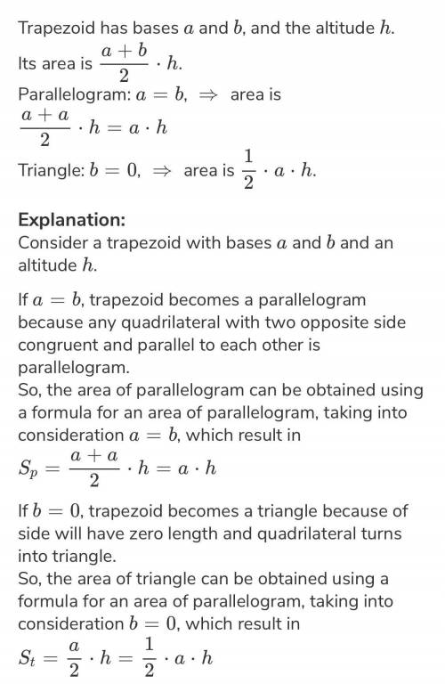 Explain how knowing the formula for the area of a parallelogram is useful for figuring out the area